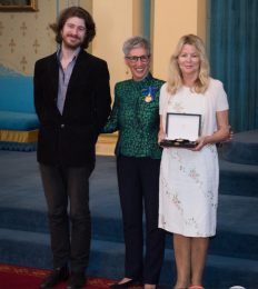 Christine with son Zak accepting Allan's OAM award